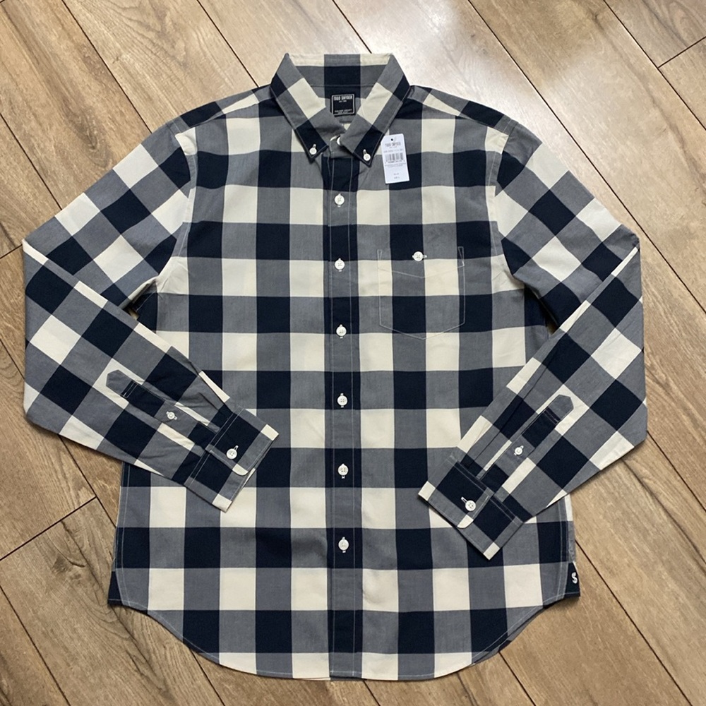 NWT TODD SNYDER Favorite LS Blue Gingham Collared Shirt - Picture 2 of 7